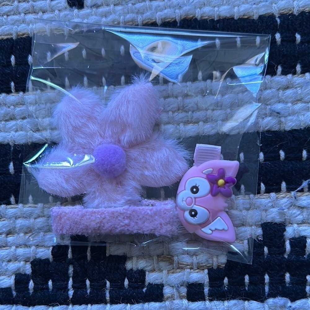 Pink Flower Hair Clip for Kids